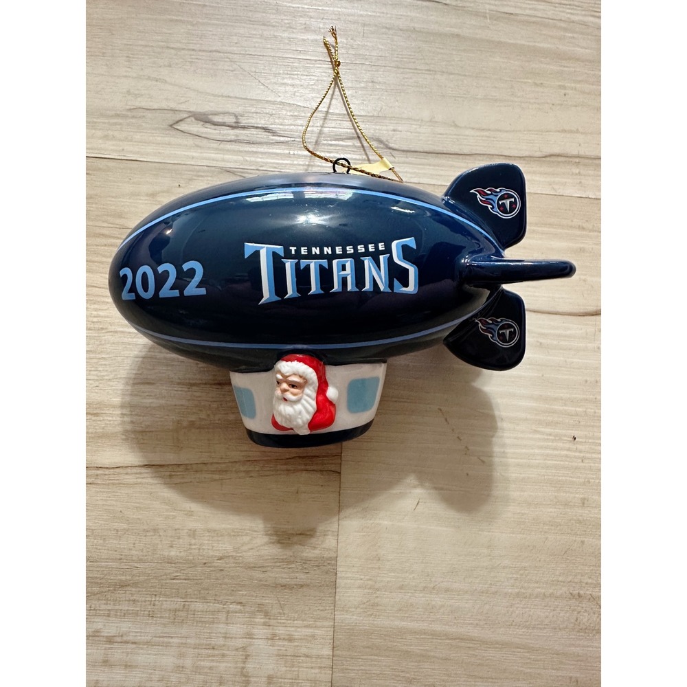 Danbury Mint 2022 Tennessee Titans blimp ornament featuring Santa Claus New